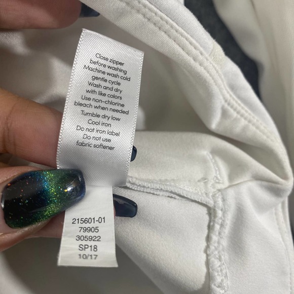 Athleta Jacket Small White Powervita Elation Full Zip Long Sleeve Workout Mock - Picture 11 of 12